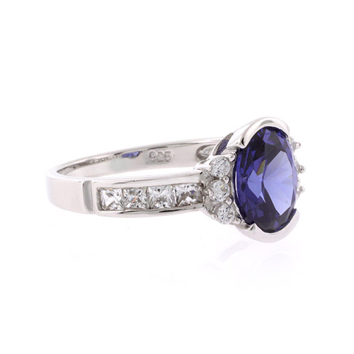 Oval Cut Channel Setting Tanzanite Ring