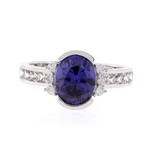 Oval Cut Channel Setting Tanzanite Ring