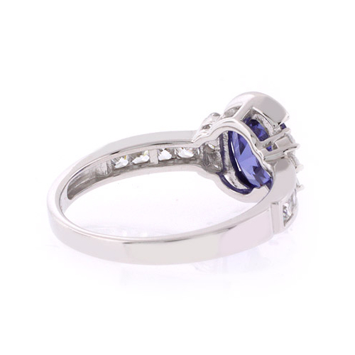 Tanzanite Sterling Silver Oval Cut Gemstone Ring