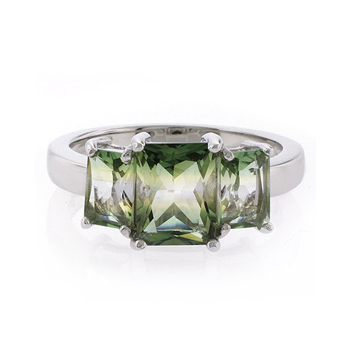 3 Stone Tourmaline Watermelon Ring