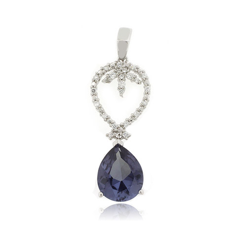Alexandrite Sterling Silver Flower Pendant