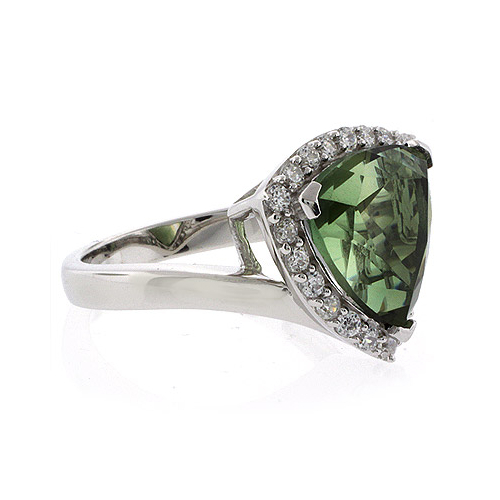 Trillion Cut Tourmaline Watermelon Ring