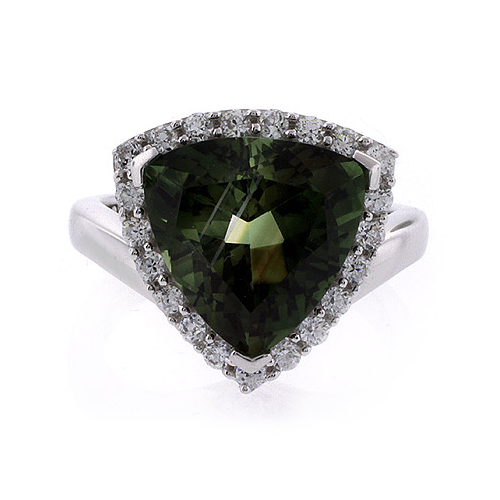 Trillion Cut Tourmaline Watermelon Ring