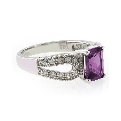 Emerald Cut Color Changing Alexandrite Ring
