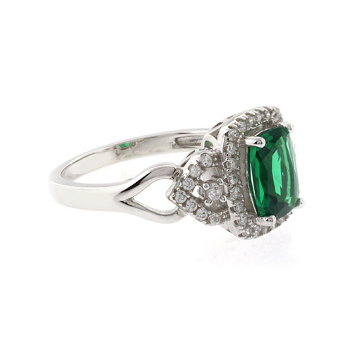 Green Emerald Sterling Silver Ring