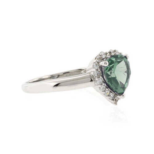 Heart Shape Alexandrite Silver Ring