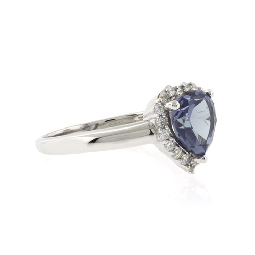 Heart Shape Alexandrite Silver Ring