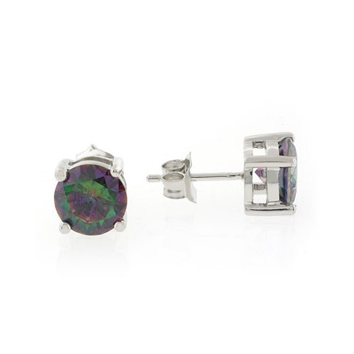 Silver Mystic Topaz Stud Earrings