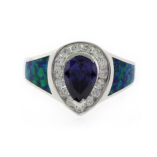 Fashion Opal and Tanzanite Ring