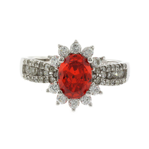Oval Cut Fire Opal Ring
