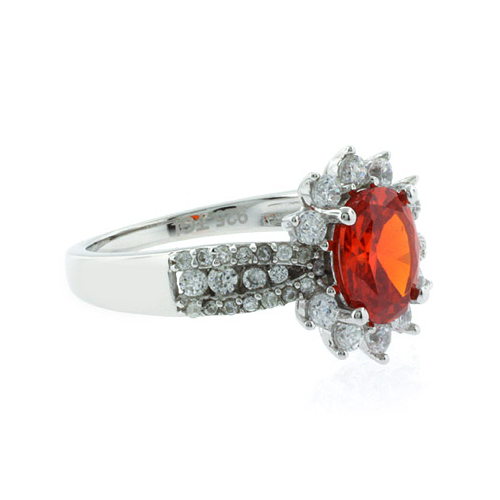 Oval Cut Fire Opal Ring