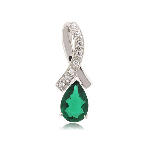 Emerald Slide Silver Pendant