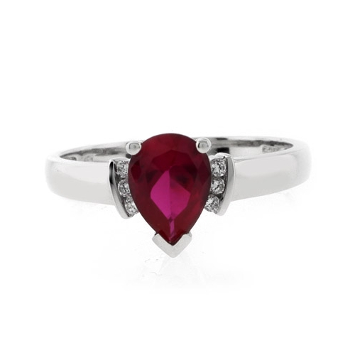 Elegant Red Ruby Promise Silver Ring