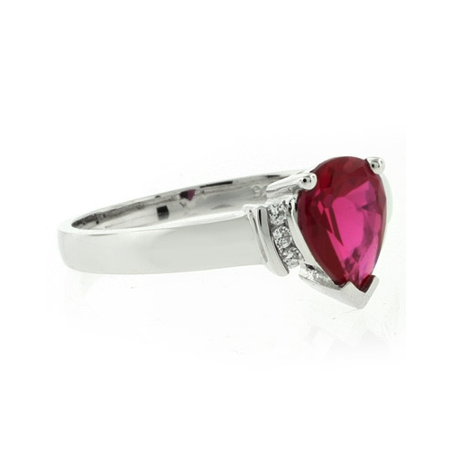 Elegant Red Ruby Promise Silver Ring