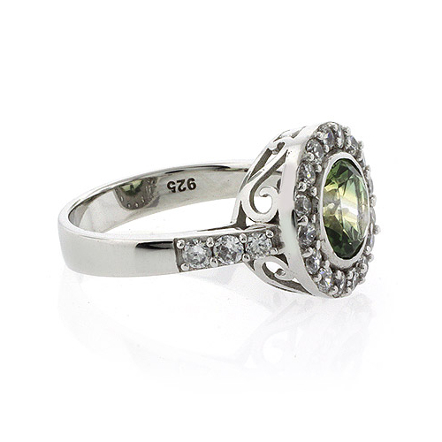 Round Cut Tourmaline Watermelon Ring