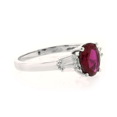 Red Ruby Sterling Silver Ring