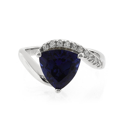 Trillion Cut Big Sapphire Ring