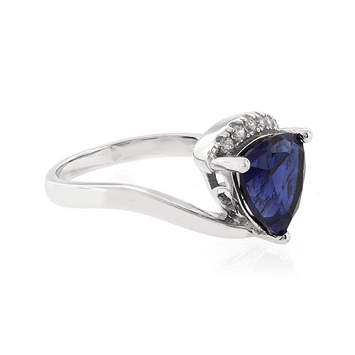 Trillion Cut Big Sapphire Ring