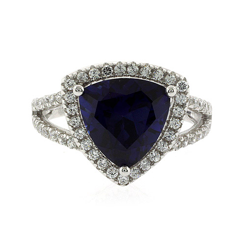 Trillion Cut Big Sapphire Ring