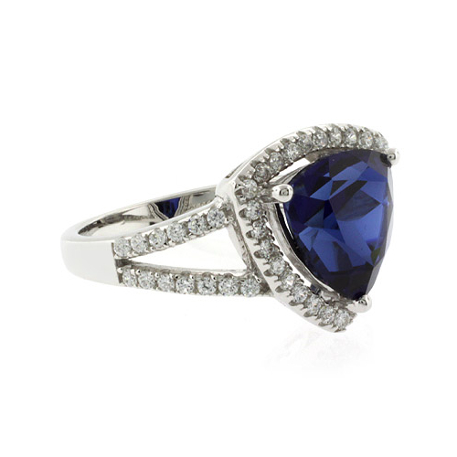 Trillion Cut Big Sapphire Ring