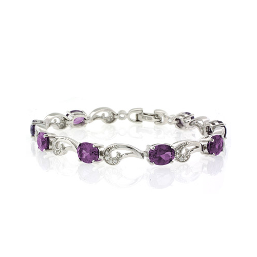 Purple to Pink Color Change Silver Bracelet