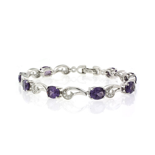 Purple to Pink Color Change Silver Bracelet