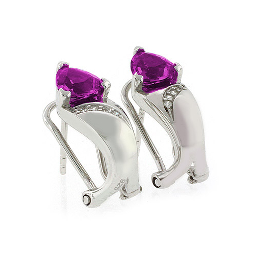 Alexandrite Omega Clip Earrings