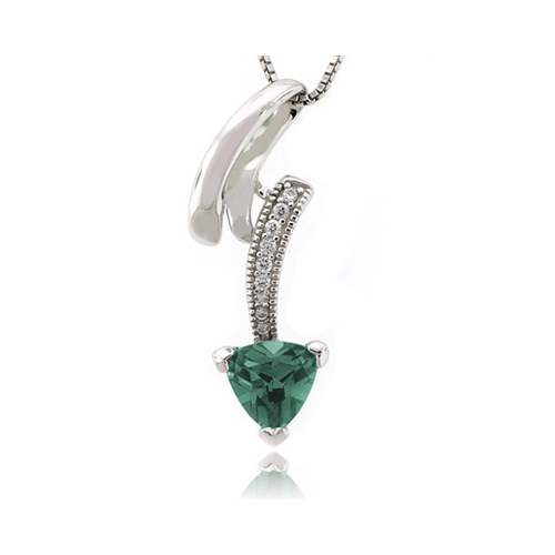 Trillion Cut Alexandrite Slide Pendant