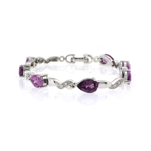 Pear Cut Alexandrite Silver Bracelet