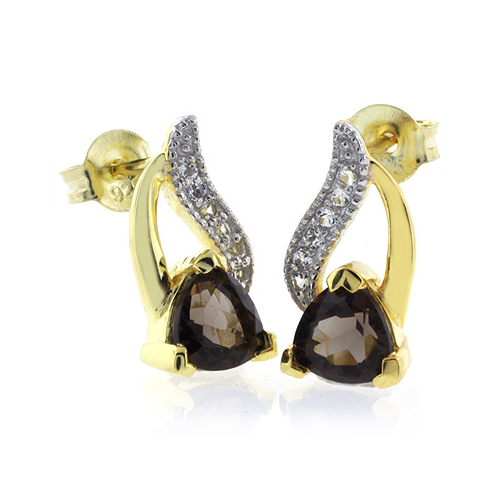 Authentic Smoked Topaz Earrings