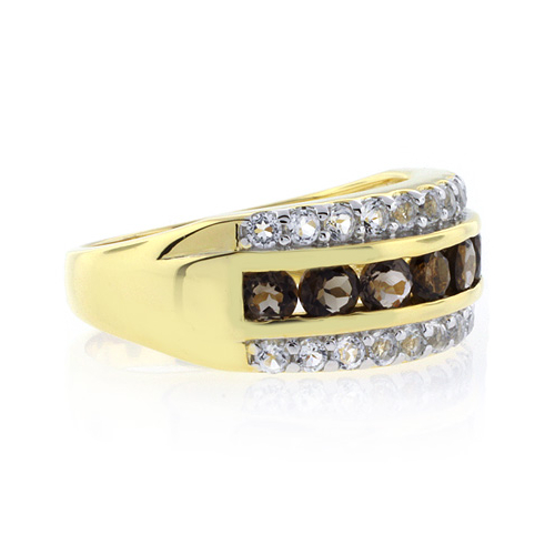 Genuine Smoky Topaz Sterling Silver Ring