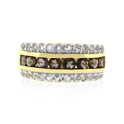 Genuine Smoky Topaz Sterling Silver Ring