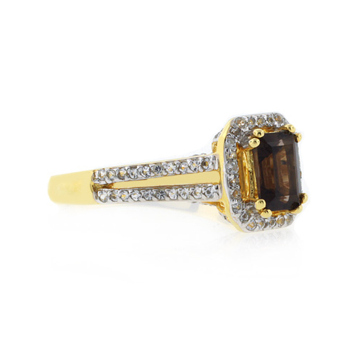 Smoked Topaz Gemstone Sterling Silver Ring