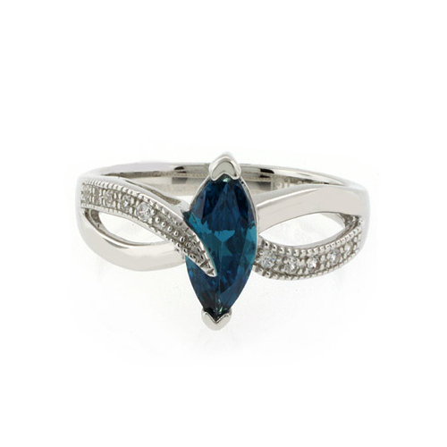 Marquise Cut  Alexandrite Sterling Silver Ring
