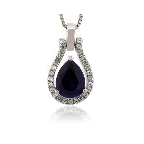 Blue Sapphire Charm Pendant
