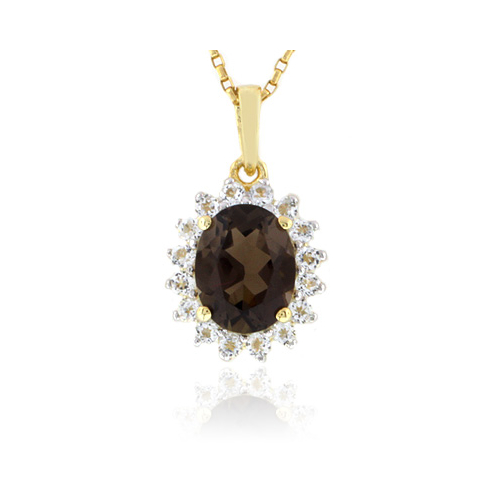 Authentic Smoked Topaz Sterling Silver Pendant