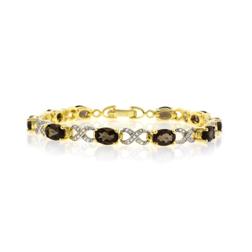 Authentic Smoked Topaz Sterling Silver Bracelet