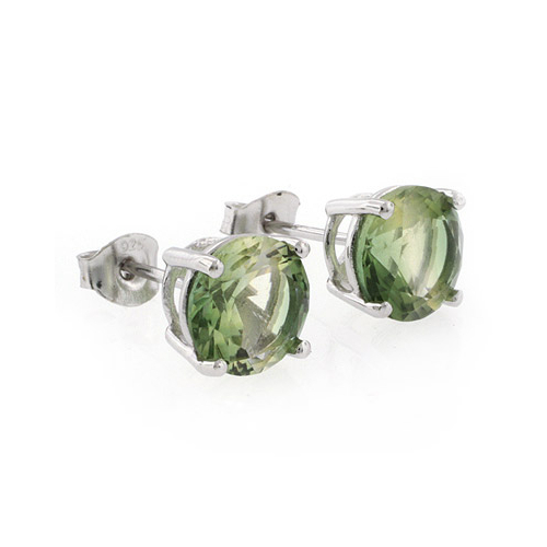Round Cut Tourmaline Stud Earrings
