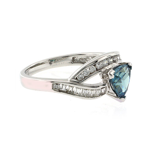 Trillion Cut Alexandrite Sterling Silver Ring