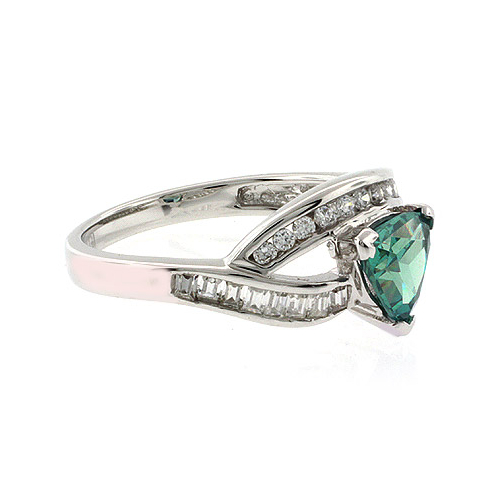 Trillion Cut Alexandrite Sterling Silver Ring