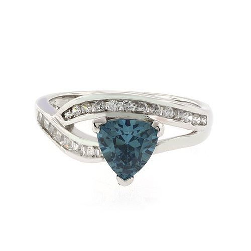 Trillion Cut Alexandrite Sterling Silver Ring