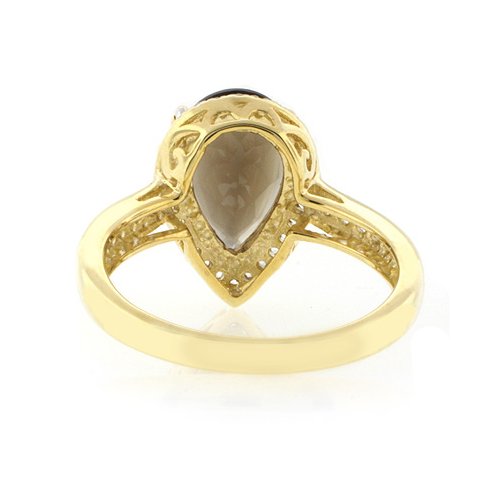 Pear Cut Smoky Topaz Sterling Silver Ring