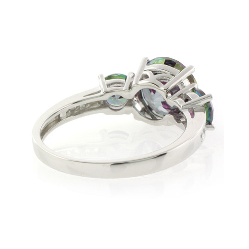 Sterling Silver 3 Stone Mystic Topaz Ring