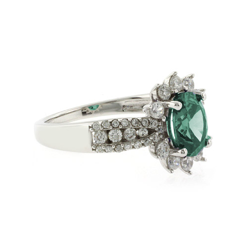 Oval Cut Alexandrite Silver Ring