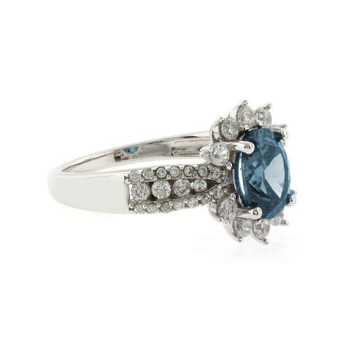 Oval Cut Alexandrite Silver Ring