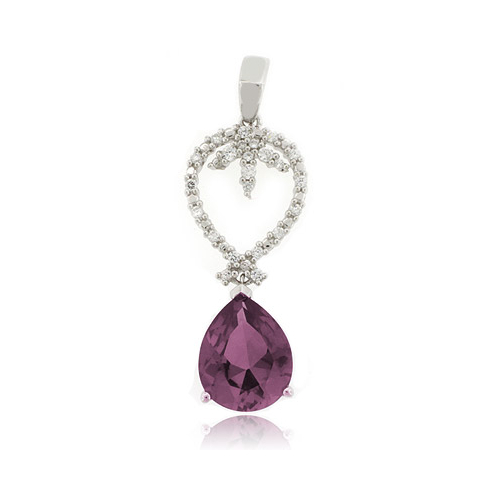 Alexandrite Sterling Silver Flower Pendant