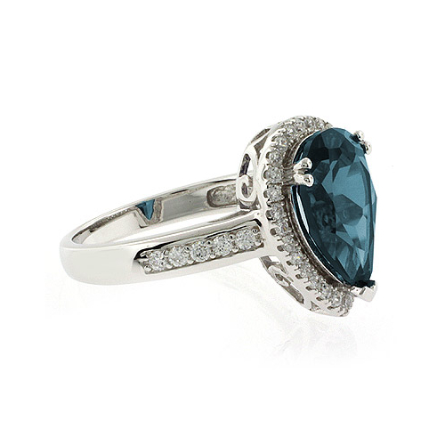Pear Cut High Quality Alexandrite Silver Ring