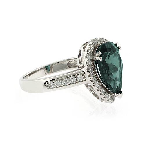 Pear Cut High Quality Alexandrite Silver Ring