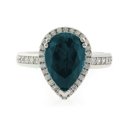 Pear Cut High Quality Alexandrite Silver Ring