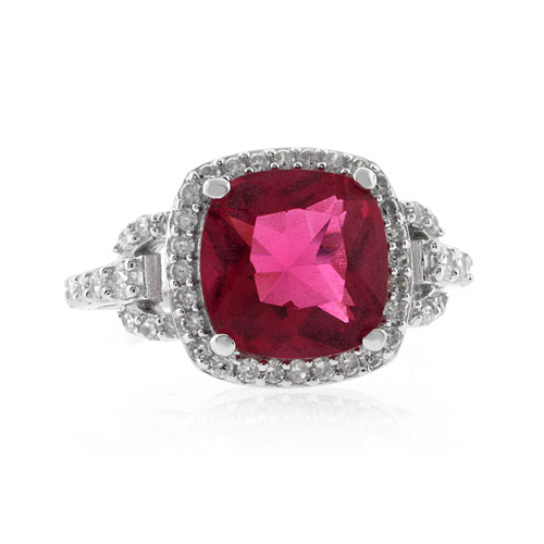 Cushion Cut Tourmaline Sterling Silver Ring